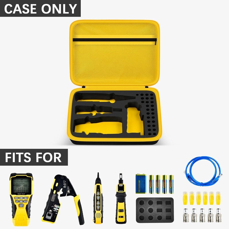 GWCASE Case Compatible with Klein Tools VDV501-851 VDV500-123 VDV226-110 VDV427-300. Storage Carrying Travel Holder for Cable Tester for Scout Pro 3/ Tracer Probe/Wire Stripper and Accessories- Yellow Zipper - Image 3